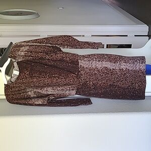 H&M brown tunic top xs